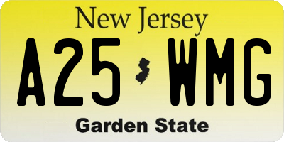 NJ license plate A25WMG