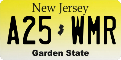 NJ license plate A25WMR