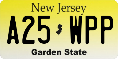 NJ license plate A25WPP