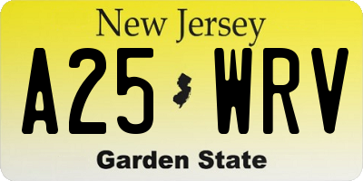 NJ license plate A25WRV