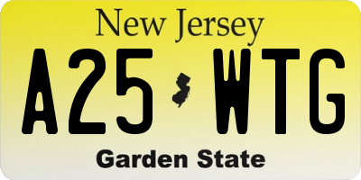 NJ license plate A25WTG