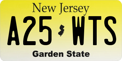NJ license plate A25WTS