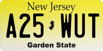 NJ license plate A25WUT