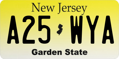 NJ license plate A25WYA