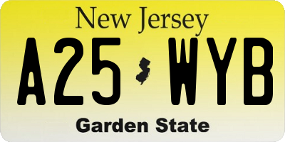 NJ license plate A25WYB
