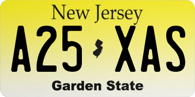 NJ license plate A25XAS