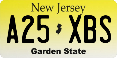 NJ license plate A25XBS