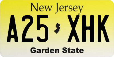 NJ license plate A25XHK