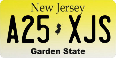 NJ license plate A25XJS
