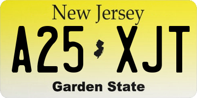 NJ license plate A25XJT
