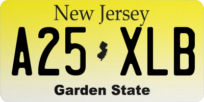 NJ license plate A25XLB