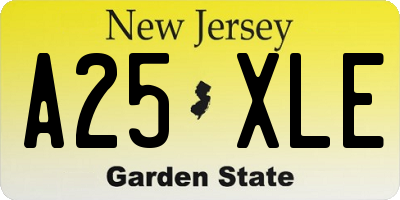 NJ license plate A25XLE