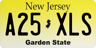 NJ license plate A25XLS