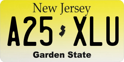NJ license plate A25XLU