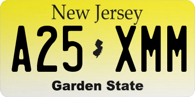 NJ license plate A25XMM