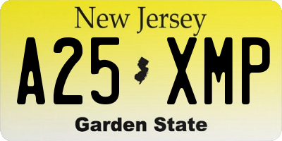 NJ license plate A25XMP
