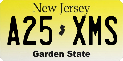 NJ license plate A25XMS