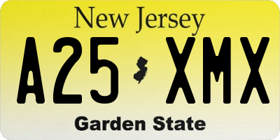 NJ license plate A25XMX