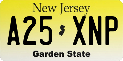 NJ license plate A25XNP