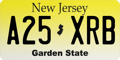 NJ license plate A25XRB