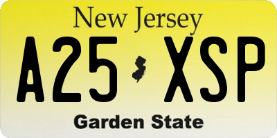 NJ license plate A25XSP