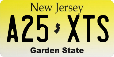 NJ license plate A25XTS