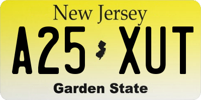 NJ license plate A25XUT