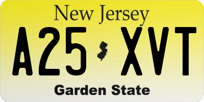 NJ license plate A25XVT