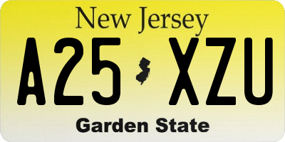 NJ license plate A25XZU
