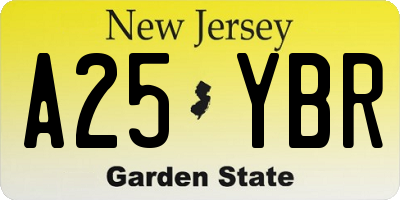 NJ license plate A25YBR
