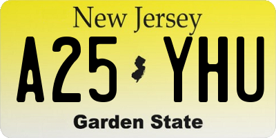 NJ license plate A25YHU