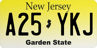 NJ license plate A25YKJ