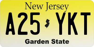 NJ license plate A25YKT