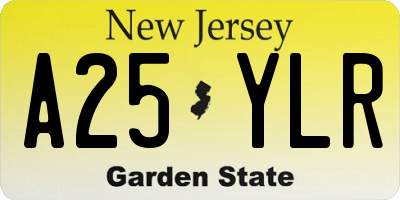 NJ license plate A25YLR