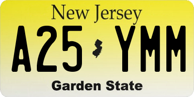 NJ license plate A25YMM