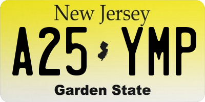 NJ license plate A25YMP