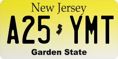 NJ license plate A25YMT