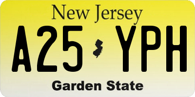 NJ license plate A25YPH