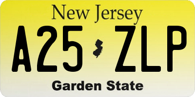 NJ license plate A25ZLP