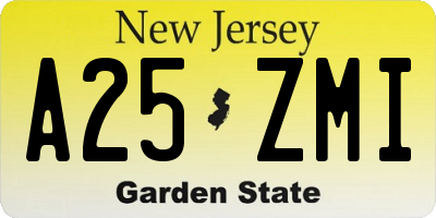 NJ license plate A25ZMI