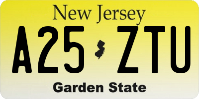 NJ license plate A25ZTU