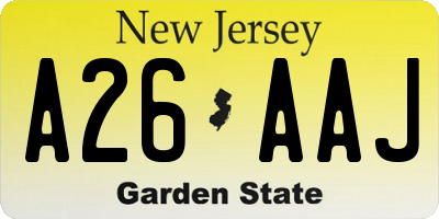 NJ license plate A26AAJ