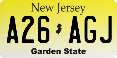 NJ license plate A26AGJ