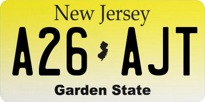NJ license plate A26AJT