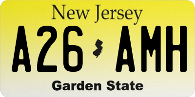 NJ license plate A26AMH