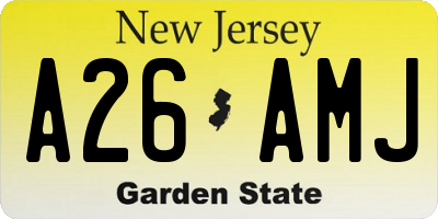 NJ license plate A26AMJ