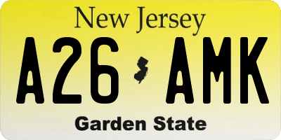 NJ license plate A26AMK