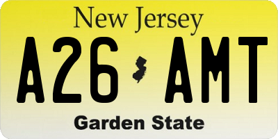 NJ license plate A26AMT