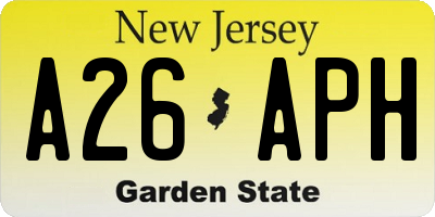 NJ license plate A26APH
