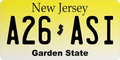 NJ license plate A26ASI